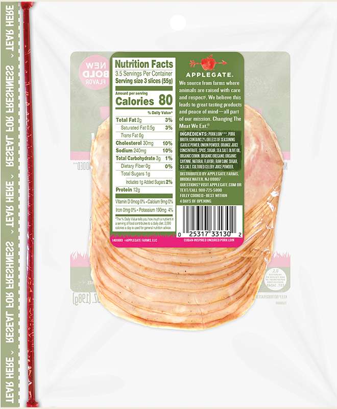 Products Deli Meat Applegate Naturals CubanInspired Pork Loin